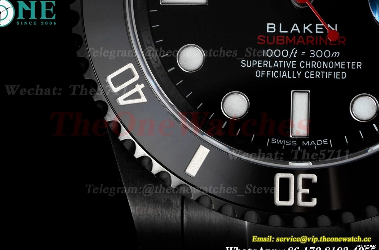 Dot SS Submariner 40mm Black VS3135 DLC V6F Blaken 0416